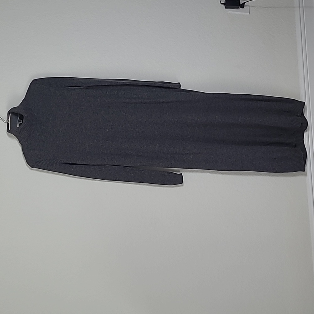 Joseph  Tricot Charcoal Long Sleeve Wool Dress Size M